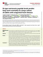 B-type natriuretic peptide levels predict long-term mortality in a large cohort of adults with congenital heart disease