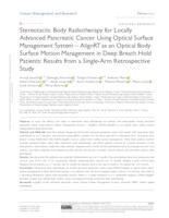 Stereotactic Body Radiotherapy for Locally Advanced Pancreatic Cancer Using Optical Surface Management System – AlignRT as an Optical Body Surface Motion Management in Deep Breath Hold Patients: Results from a Single-Arm Retrospective Study