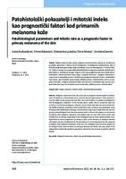 prikaz prve stranice dokumenta Patohistološki pokazatelji i mitotski indeks kao prognostički faktori kod primarnih melanoma kože