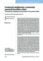prikaz prve stranice dokumenta Prevalencija dislipidemije u studentskoj populaciji Sveučilišta u Rijeci
