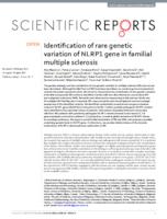 prikaz prve stranice dokumenta Identification of rare genetic variation of NLRP1 gene in familial multiple sclerosis