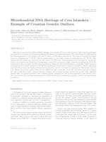 prikaz prve stranice dokumenta Mitochondrial DNA Heritage of Cres Islanders – Example of Croatian Genetic Outliers