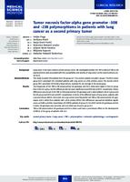 prikaz prve stranice dokumenta Tumor necrosis factor-alpha gene promoter -308 and -238 polymorphisms in patients with lung cancer as a second primary tumor