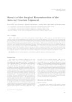 prikaz prve stranice dokumenta Results of the Surgical Reconstruction of the Anterior Cruciate Ligament