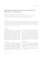 prikaz prve stranice dokumenta Spontaneous Regression of Intervertebral Disc Herniation – Case Reports