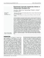 prikaz prve stranice dokumenta Experimental Legionella longbeachae  infection in intratracheally inoculated mice