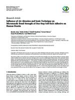 prikaz prve stranice dokumenta Influence of air abrasion and sonic technique on microtensile bond strength of one-step self-etch adhesive on human dentin