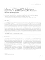 prikaz prve stranice dokumenta Influence of PUVA and UVB Radiation on Expression of ICAM-1 and VCAM-1 Molecules in Psoriasis Vulgaris