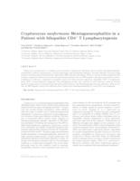 prikaz prve stranice dokumenta Cryptococcus neoformans Meningoencephalitis in a Patient with Idiopathic CD4+ T Lymphocytopenia