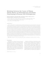 prikaz prve stranice dokumenta Relations between the Course of Illness, Family History of Schizophrenia and Family Functioning in Persons with Schizophrenia