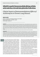 prikaz prve stranice dokumenta Klinički aspekti imunomodulacijskog učinka azitromicina u kroničnim plućnim bolestima