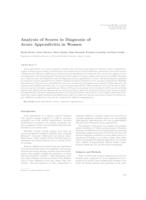 prikaz prve stranice dokumenta Analysis of Scores in Diagnosis of Acute Appendicitis in Women
