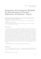 prikaz prve stranice dokumenta Evaluation of Craniometric Methods for Determination of Vertical Dimension of Occlusion – Part 2