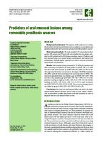 prikaz prve stranice dokumenta Predictors of oral mucosal lesions among removable prosthesis wearers