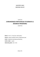 prikaz prve stranice dokumenta SVRSIHODNOS PARTICIPACIJE STUDENATA U ERASMUS PROGRAMU