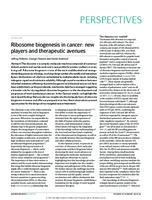 prikaz prve stranice dokumenta Ribosome biogenesis in cancer: new players and therapeutic avenues