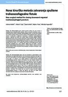 prikaz prve stranice dokumenta Nova kirurška metoda zatvaranja spuštene traheoezofagealne fistule