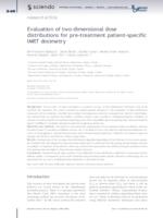 prikaz prve stranice dokumenta  Evaluation of two-dimensional dose   distributions for pre-treatment patient-specific   IMRT dosimetry