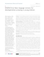 prikaz prve stranice dokumenta ESSENCE-Q: Slavic language versions for developmental screening in young children