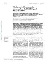 prikaz prve stranice dokumenta The herpesviral Fc receptor fcr-1   down-regulates the NKG2D ligands   MULT-1 and H60