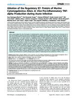 prikaz prve stranice dokumenta Ablation of the Regulatory IE1 Protein of Murine Cytomegalovirus Alters In Vivo Pro-inflammatory TNF-alpha Production during Acute Infection