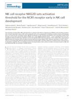prikaz prve stranice dokumenta NK cell receptor NKG2D sets activation threshold for the NCR1 receptor early in NK cell development