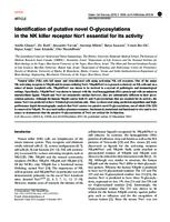 prikaz prve stranice dokumenta Identification of putative novel O-glycosylations in the NK killer receptor Ncr1 essential for its activity