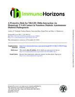 prikaz prve stranice dokumenta A Protective Role for NKG2D–H60a Interaction via Homotypic T Cell Contact in Nonobese Diabetic Autoimmune Diabetes Pathogenesis