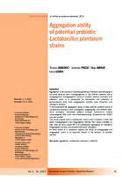 prikaz prve stranice dokumenta Aggregation ability of potential probiotic Lactobacillus plantarum strains