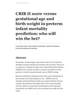 prikaz prve stranice dokumenta CRIB II score versus gestational age and birth weight in preterm infant mortality prediction: who will win the bet?