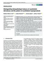 prikaz prve stranice dokumenta Distinguishing histopathologic features of acantholytic dermatoses and the pattern of acantholytic hypergranulosis