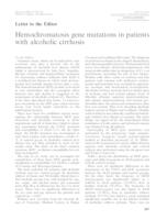 prikaz prve stranice dokumenta Hemochromatosis gene mutations in patients with alcoholic cirrhosis