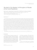 prikaz prve stranice dokumenta The Role of Air Quality in Perception of Health of the Local Population