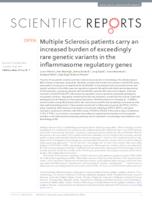 prikaz prve stranice dokumenta Multiple Sclerosis patients carry an increased burden of exceedingly rare genetic variants in the inflammasome regulatory genes