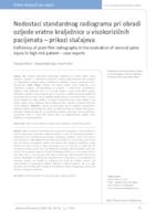 prikaz prve stranice dokumenta Deficiency of plain film radiography in the evaluation of cervical spine injury in high-risk patient – case reports