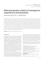 prikaz prve stranice dokumenta Molecular genetics analysis of osteogenesis  imperfecta in clinical practice