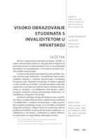 prikaz prve stranice dokumenta Visoko obrazovanje studenata s invaliditetom u Hrvatskoj