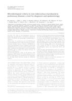 prikaz prve stranice dokumenta Microbiological criteria in non-tuberculous mycobacteria pulmonary disease: a tool for diagnosis and epidemiology