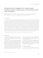 prikaz prve stranice dokumenta Intraperitoneal analgesia for laparoscopic cholecystectomy : Bupivacaine versus Bupivacaine with Tramadol