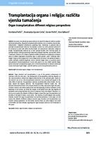 prikaz prve stranice dokumenta Transplantacija organa i religija: različita vjerska tumačenja