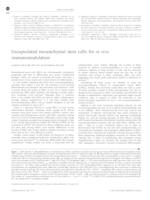 prikaz prve stranice dokumenta Encapsulated mesenchymal stem cells for in vivo immunomodulation
