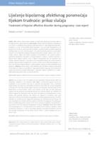 prikaz prve stranice dokumenta Liječenje bipolarnog afektivnog poremećaja tijekom trudnoće: prikaz slučaja
