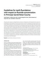 prikaz prve stranice dokumenta Guidelines for teeth fluoridation with respect to fluoride concentration in Primorsko-goranska county