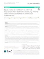 prikaz prve stranice dokumenta Equal access to healthcare in national  legislations: how do Croatia, Germany, Poland, and  Slovenia counteract discrimination in healthcare?