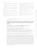 prikaz prve stranice dokumenta Association between physical, psychological and social frailty and health-related quality of life among older people