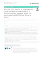 prikaz prve stranice dokumenta Attitudes and concerns of undergraduate  university health sciences students in Croatia  regarding complete switch to e-learning during  COVID-19 pandemic: a survey