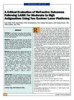 prikaz prve stranice dokumenta A Critical Evaluation of Refractive Outcomes  Following LASIK for Moderate to High Astigmatism  Using Two Excimer Laser Platforms