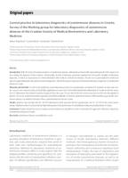 prikaz prve stranice dokumenta Current practice in laboratory diagnostics of autoimmune diseases in Croatia. Survey of the Working group for laboratory diagnostics of autoimmune diseases of the Croatian Society of Medical Biochemistry and Laboratory Medicine