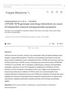 prikaz prve stranice dokumenta CYP2D6 *6/*6 genotype and drug interactions as  cause of haloperidol induced extrapyramidal  symptoms