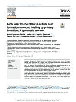 prikaz prve stranice dokumenta Early laser intervention to reduce scar formation in wound healing by  primary intention: A systematic review